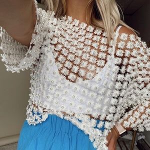 NWOT white pearl top